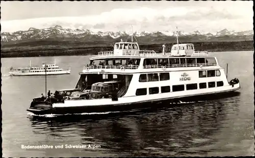 Ak Bodenseefähre Hegau und Schweizer Alpen
