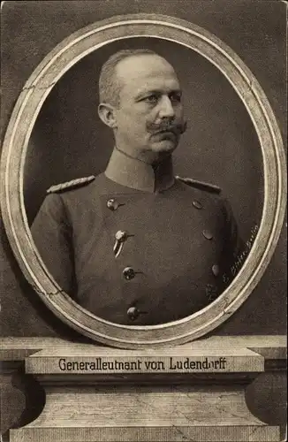 Passepartout Ak General Erich Friedrich Wilhelm Ludendorff, Portrait
