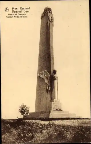 Ak Kemmel Heuvelland Westflandern, Kemmel Berg, Denkmal