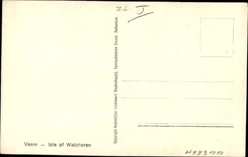 Ak Veere Zeeland Niederlande, Luftaufnahme, Kirche