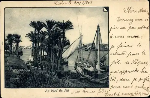 Ak Ägypten, Au Bord du Nil