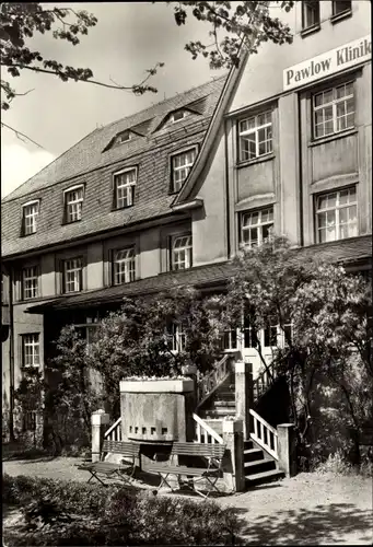 Ak Augustusburg im Erzgebirge, Pawlow Klinik, Eingangstreppe