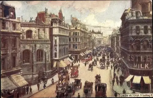 Künstler Ak Smith, G., London England, general view of Queen Victoria Street looking East