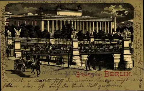 Mondschein Litho Berlin Mitte, Schlossbrücke