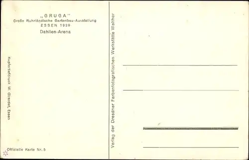 Ak Essen im Ruhrgebiet, Gruga, Große Rurländische Garenbau-Ausstellung Essen 1929, Dahlien-Arena