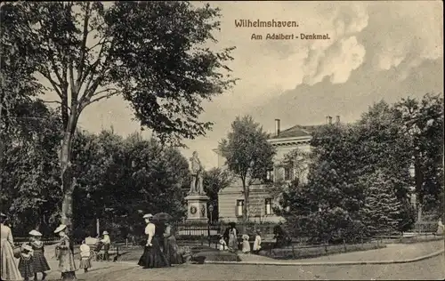 Ak Wilhelmshaven an der Nordsee, am Adalbert-Denkmal