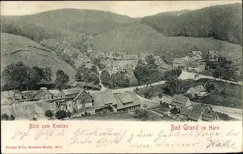 Ak Bad Grund im Harz, Blick vom Knollen