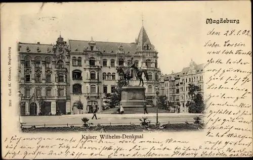 Ak Magdeburg an der Elbe, Kaiser Wilhelm-Denkmal