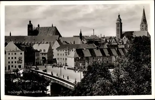 Ak Ingolstadt an der Donau Oberbayern, Donaubrücke