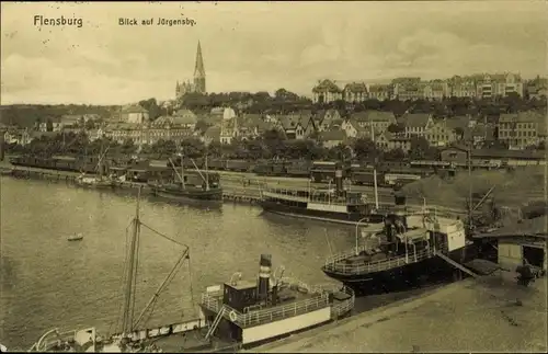 Ak Flensburg in Schleswig Holstein, Blick auf Jürgensby