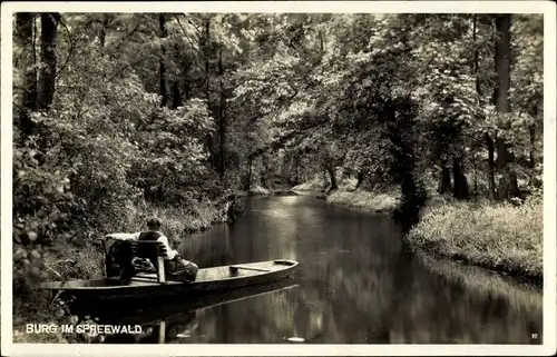 Foto Ak Burg im Spreewald, Kahn