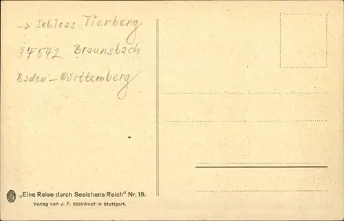 Ak Tierberg Braunsbach in Baden Württemberg, Zimmer im Schloss Schweigen