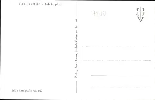 Ak Karlsruhe in Baden, Bahnhofsplatz, Straßenbahnen
