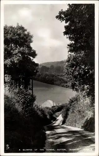 Ak Sutton Sussex England, a glimpse of the downs