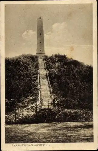 Ak Austerlitz Zeist Utrecht Niederlande, Pyramide, Gedenkteeken van Napoleon