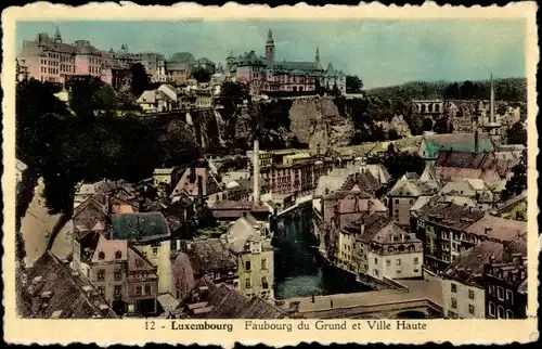 Ak Luxemburg, Faubourg du Grund et Ville Haute