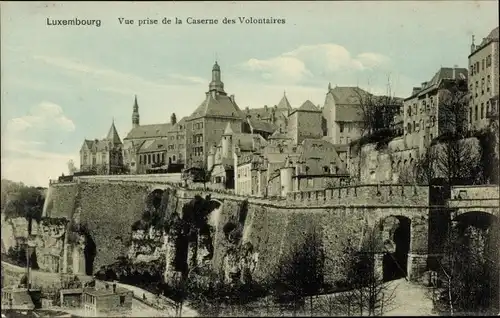Ak Luxemburg, Vue prise de la Caserne des Volontaires