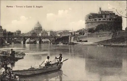 Ak Roma Rom Lazio, Tevere e Castel S. Angelo