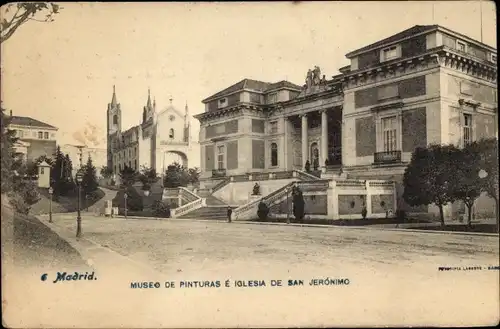Ak Madrid Spanien, Museo de Pinturas, Iglesia de San Jeronimo