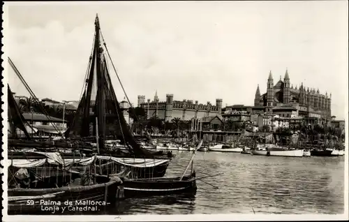Ak Palma Mallorca Balearische Inseln, Lonja y Catedral, Kathedrale