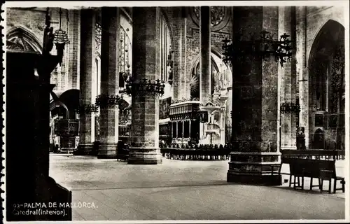 Ak Palma Mallorca Balearische Inseln, La Catedreal, Interior, Kathedrale