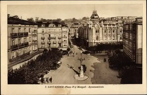 Ak Santander Kantabrien Spanien, Plaza Pi y Margall, Ayuntamiento