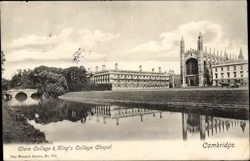 Ak Cambridge East England, Clare College, King's College Chapel