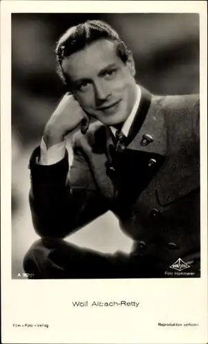 Ak Schauspieler Wolf Albach Retty, Portrait, Trachtenanzug