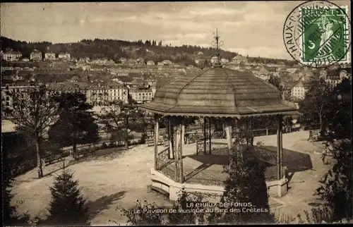 Ak La Chaux de Fonds Kanton Neuenburg, Musikpavillon im Park