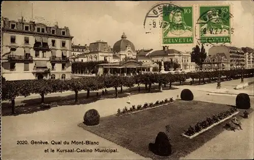 Ak Genève Genf Schweiz, Quai du Mont Blanc et le Kursaal Casino Municipal