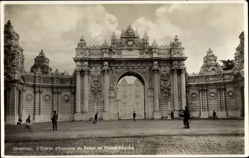 Ak Konstantinopel Istanbul Türkei, Eingang zum Palast Dolma Bagtché