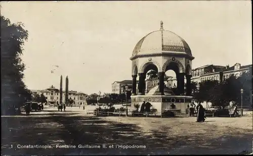 Ak Konstantinopel Istanbul Türkei, Fontaine Guillaume II et l'Hippodrome