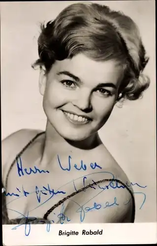 Ak Sängerin Brigitte Rabald, Portrait, Autogramm