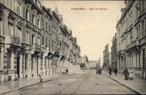 Ak Verviers Wallonien Lüttich, Rue du Palais