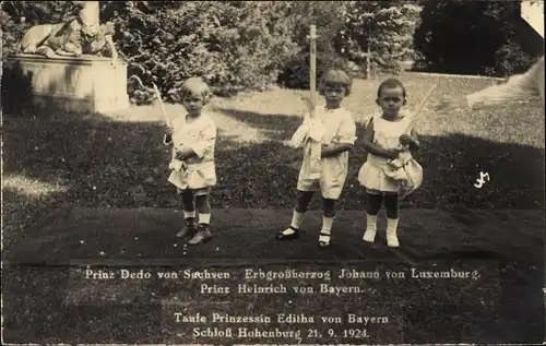 Ak Prinz Dedo von Sachsen, Erbgroßherzog Johann von Luxemburg, Prinz Heinrich von Bayern
