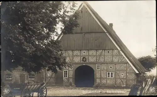 Ak Nettelsee in Holstein, Bauernhof, Fachwerkhaus