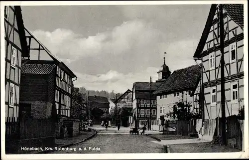 Ak Hönebach Wildeck in Hessen, Straßenpartie, Gasthaus Otto Niemeyer