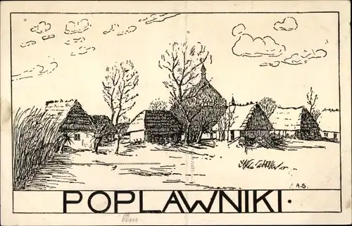 Künstler Ak PoplavnykyIwano Poplawniki Ukraine, Ortsansicht