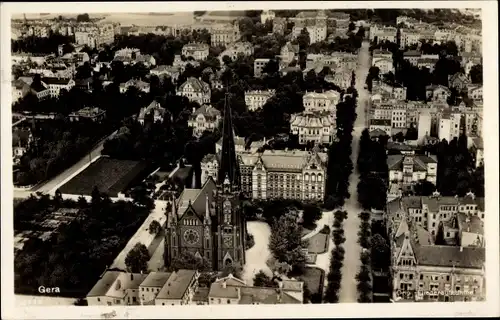 Ak Gera in Thüringen, Fliegeraufnahme