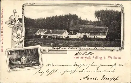 Ak Polling bei Weilheim Oberbayern, Hammerwerk