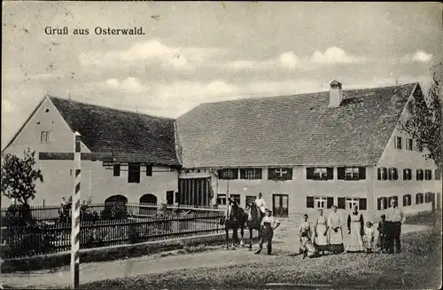 Ak Osterwald in Oberbayern, Gasthof, Familie