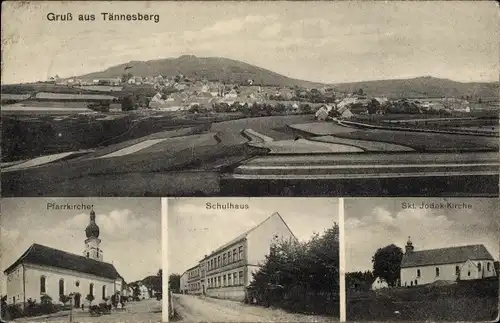 Ak Tännesberg in der Oberpfalz, Gesamtansicht, Pfarrkirche, Schule, St. Jodok Kirche