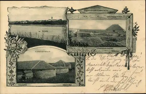 Ak Eining Neustadt an der Donau Niederbayern, Ausgrabungsstätte, Batterieturm