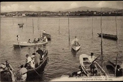 Ak Hondarribia Fuenterrabia Baskenland, Le Debarcadere, Vue generale d'Endaye