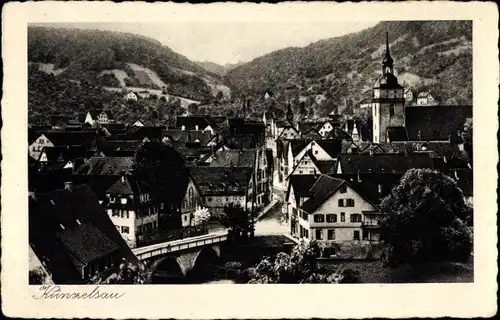 Präge Passepartout Ak Künzelsau im Hohenlohekreis Baden Württemberg, Blick auf Stadt und Kirche