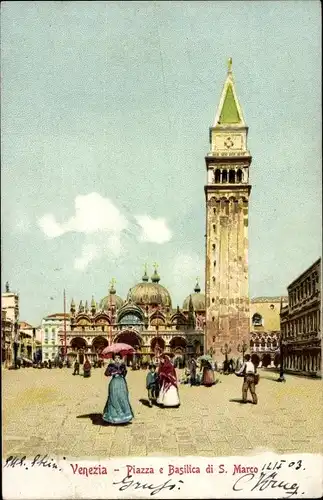 Litho Venezia Venedig Veneto, Piazza e Basilica di S. Marco