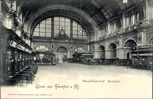 Ak Frankfurt am Main, Hauptbahnhof, Vestibül