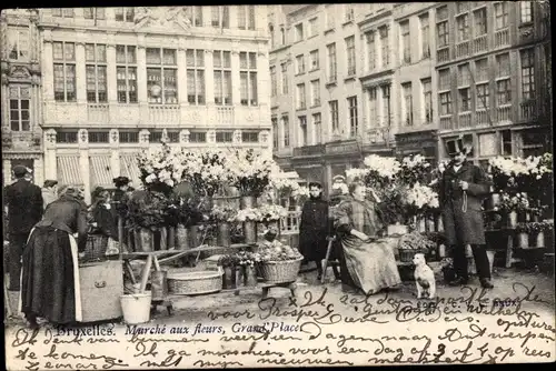 Ak Bruxelles Brüssel, Marche aux fleurs, Grande Place