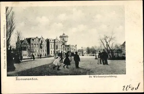 Ak Leeuwarden Friesland Niederlande, De Wirdumerpoortsbrug