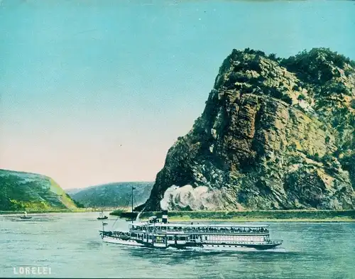 Chromo Foto Sankt Goarshausen am Rhein, Loreley, Rheindampfer